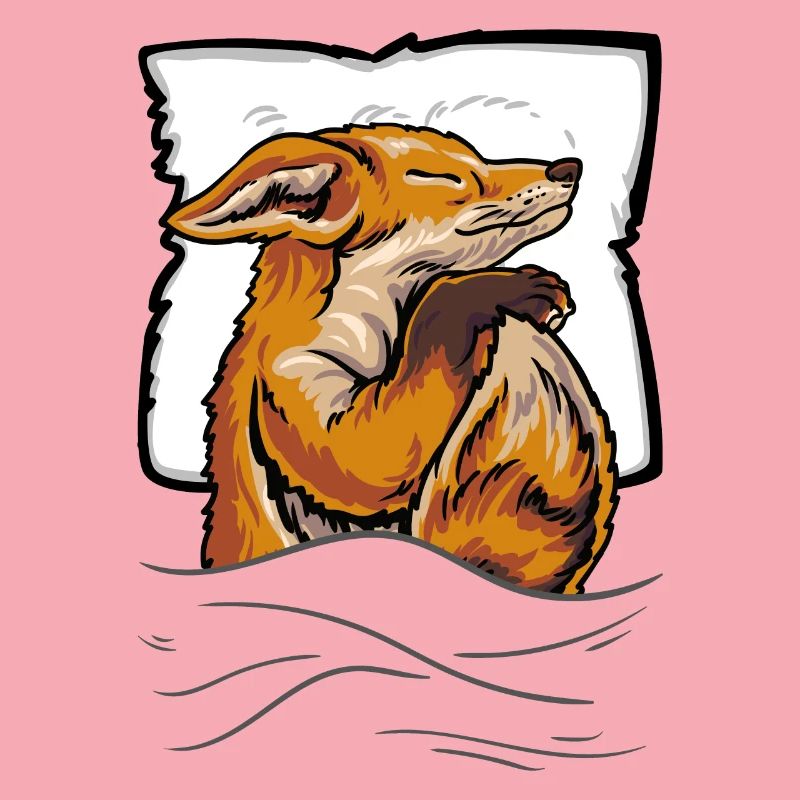 Sleeping fox in bed