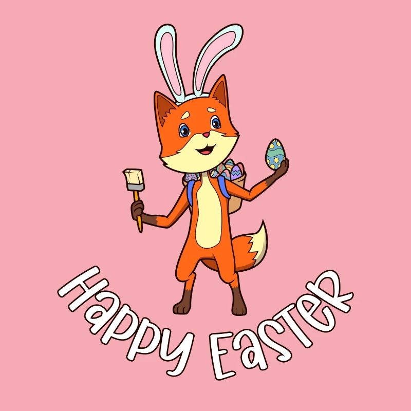 Fox with rabbit ears - Happy Easter