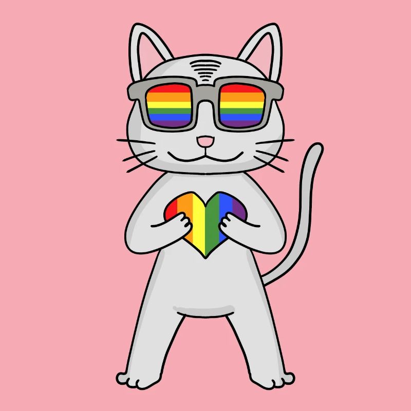LGBT Cat Devon Rex Rainbow
