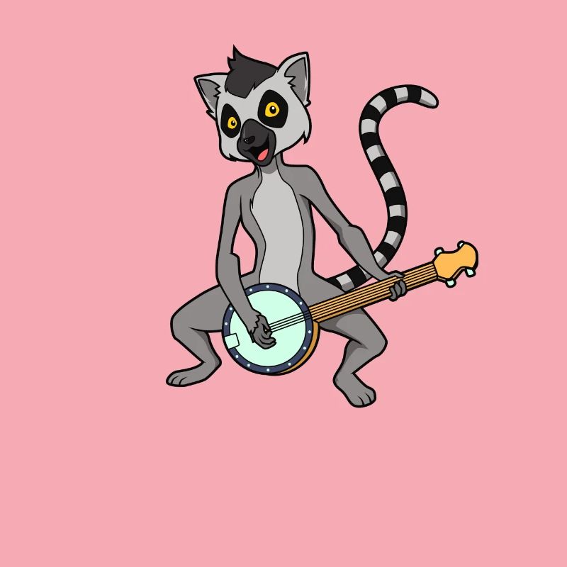 Comic Lemur plays banjo