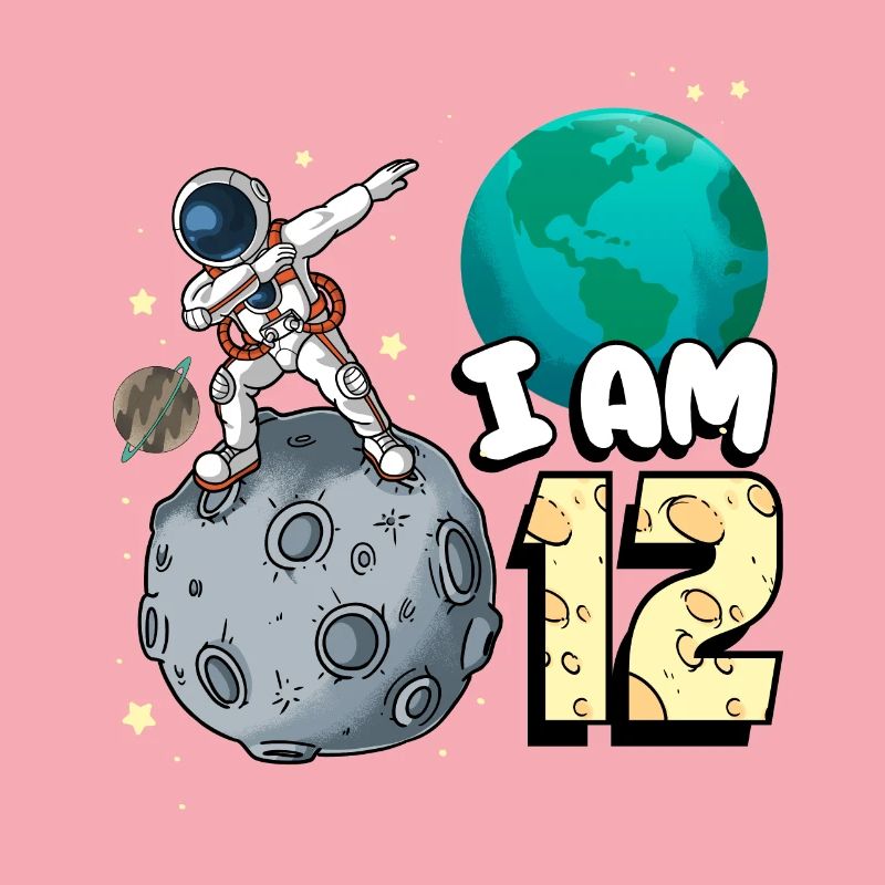 Ich Bin 12 Raum Astronaut Kind Moon Walker 12.
