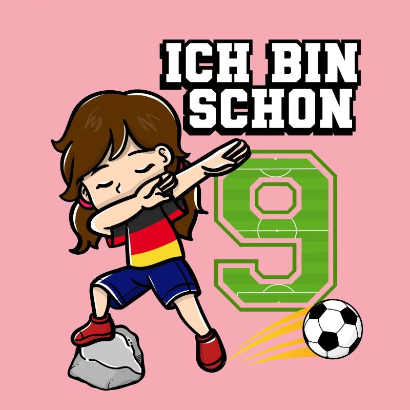 Fußball Mädchen Ich bin schon 9 Geburtstag