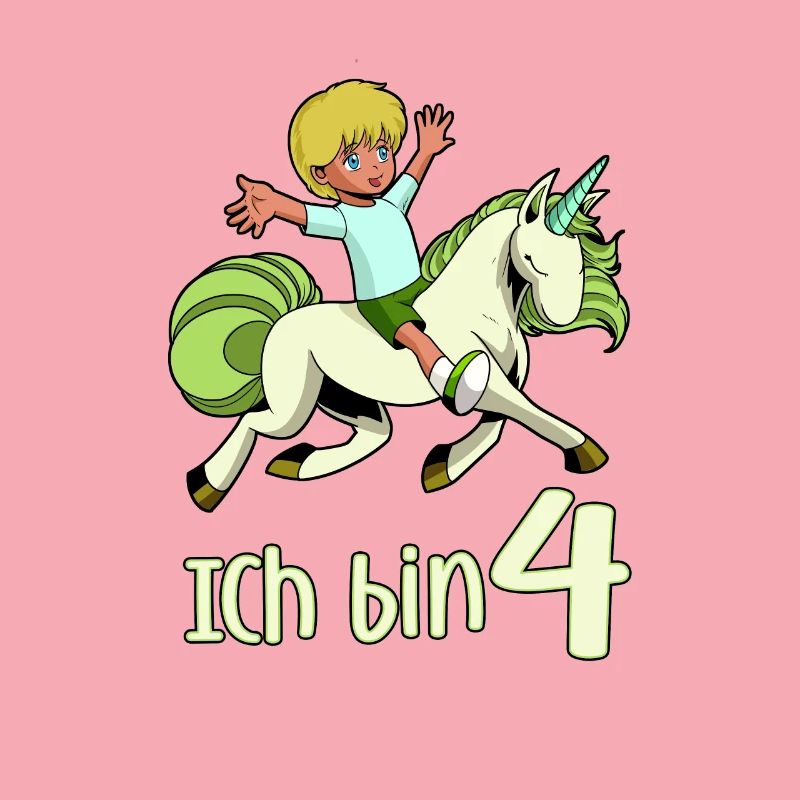 Geburtstagsshirt Einhorn - 4 Geburtstag Junge