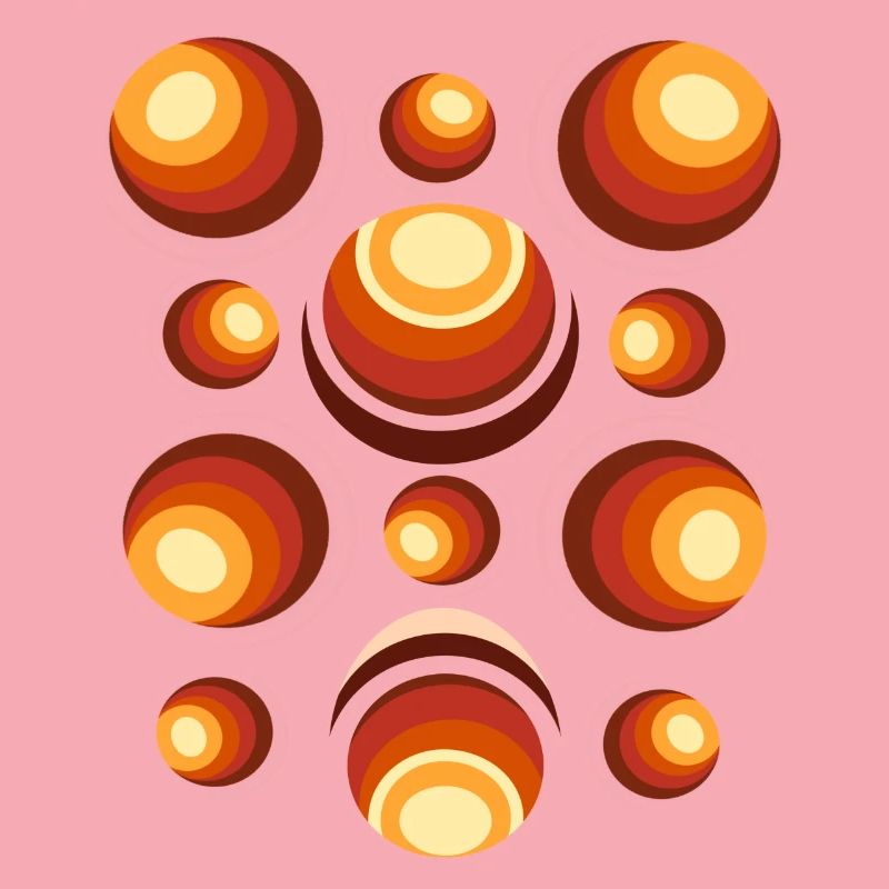 Retro Circle Pattern 70s Crescent