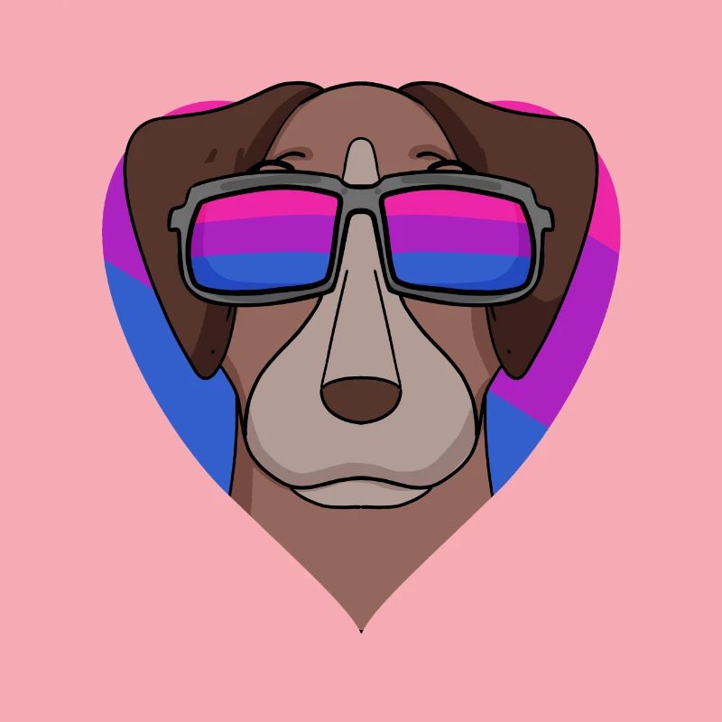 Bisexuell Pointer Hund - Hund mit Brille