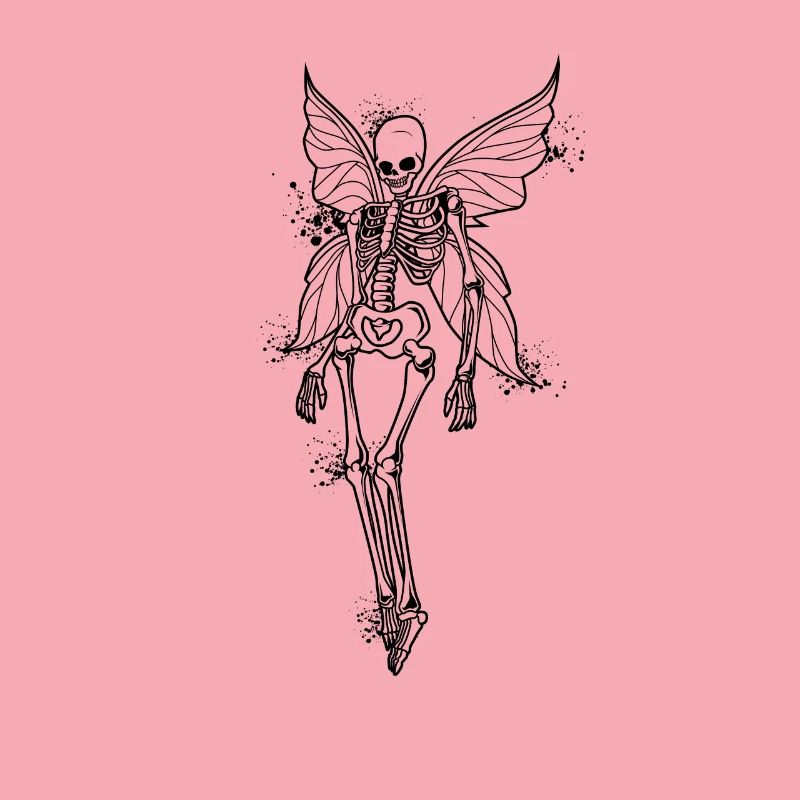 Fairycore - Squelette de fée avec des ailes de fée