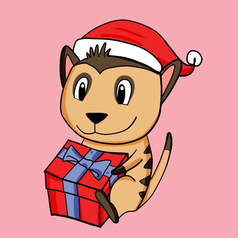 Suricate de Noël Bébé avec cadeau