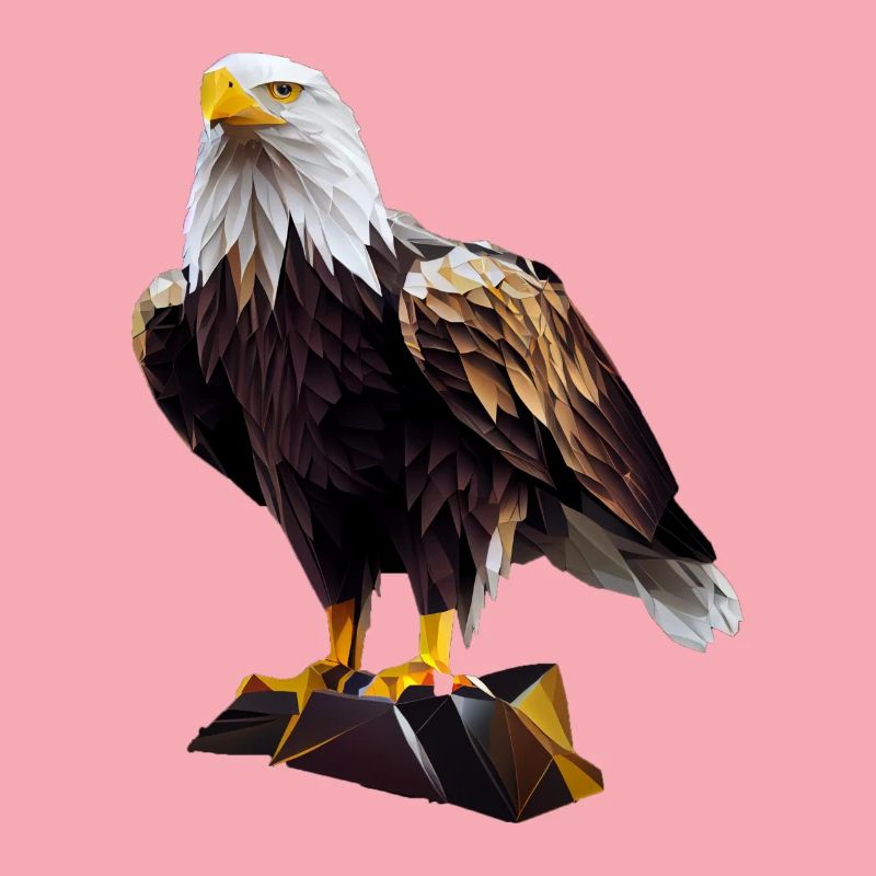 Conception polygonale cool avec un pygargue à tête blanche