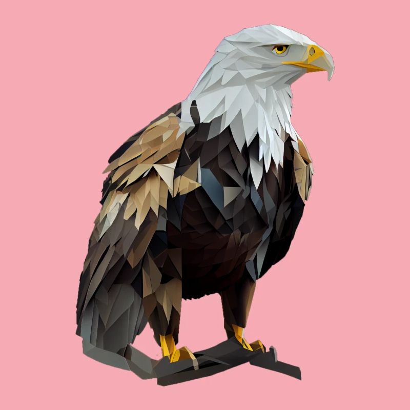 Conception polygonale cool avec un pygargue à tête blanche