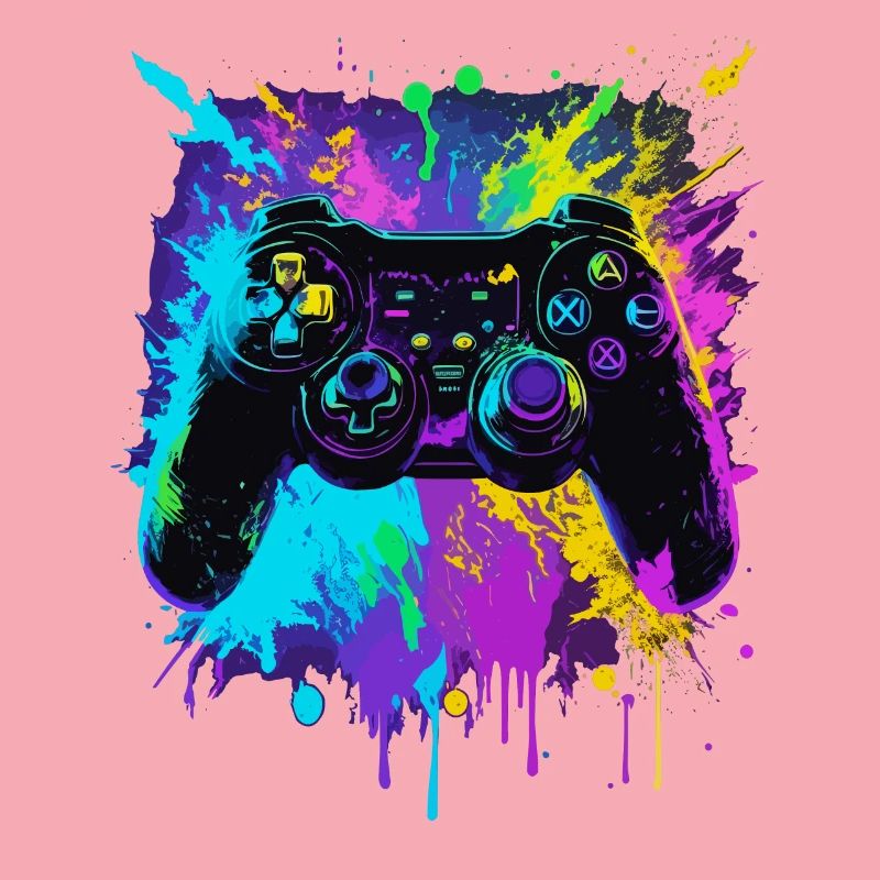 farbenfroher Graffiti Gaming Controller