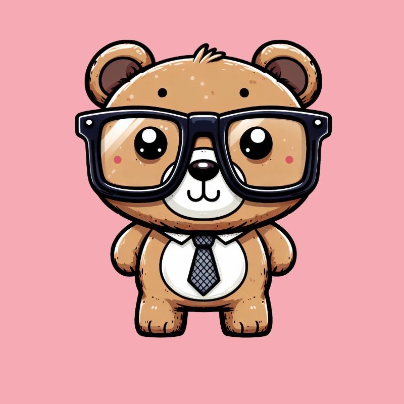 Nerdiger Bär mit Brille