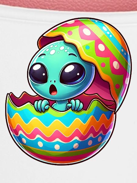 Buntes Alien-Osterei Schlüpf-Design