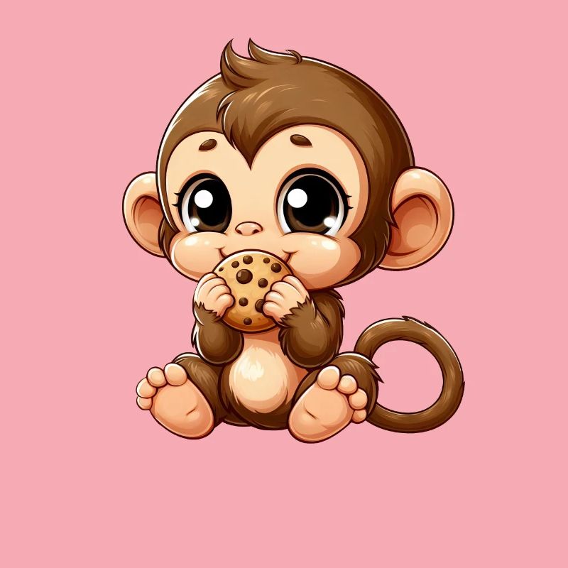 Mignon chimpanzé grignote sur des biscuits