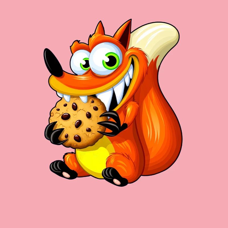 Cute Red Fox with Cookie
