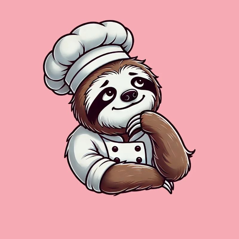 Cute Sloth as Chef Chef Cooking