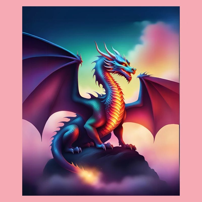 Drache auf einer Klippe