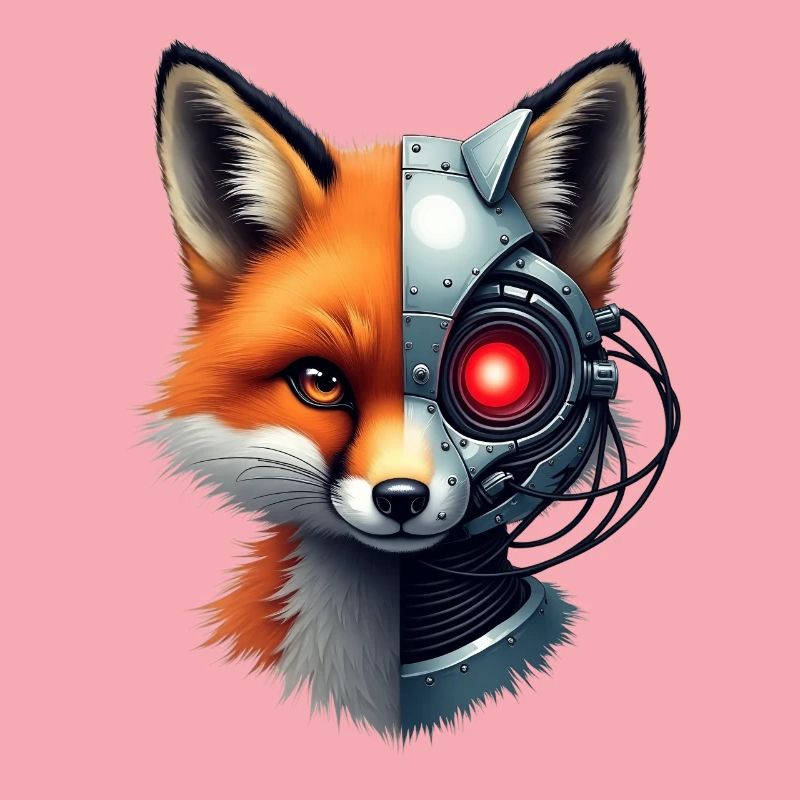 Funny Robot Fox Cyborg Animal Fox Cute Fox