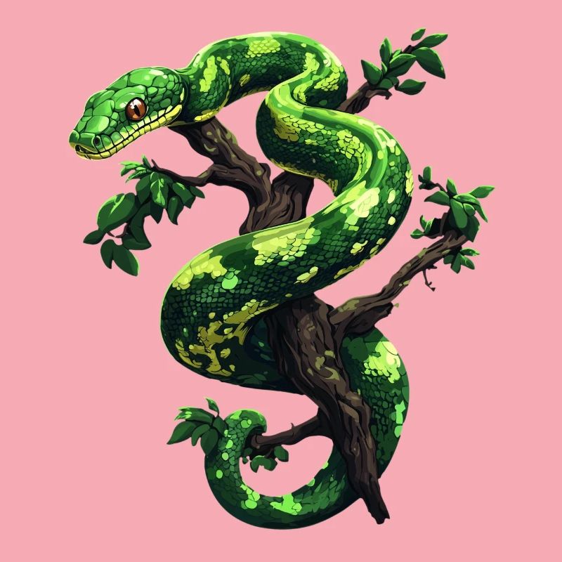 Arbre vert Python Serpents Amoureux Terrarium