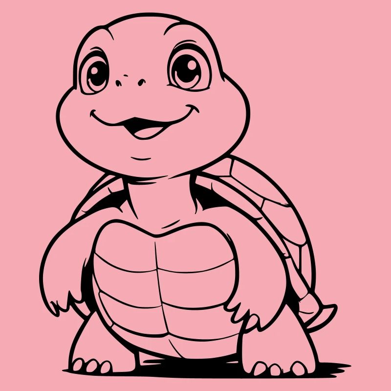 Cute turtle as vector illustration
