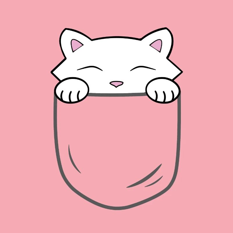 Chat mignon assis dans une poche