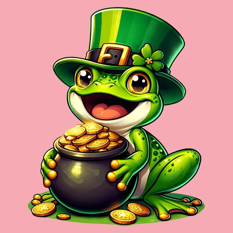 Grenouille de la Saint-Patrick avec de l’or