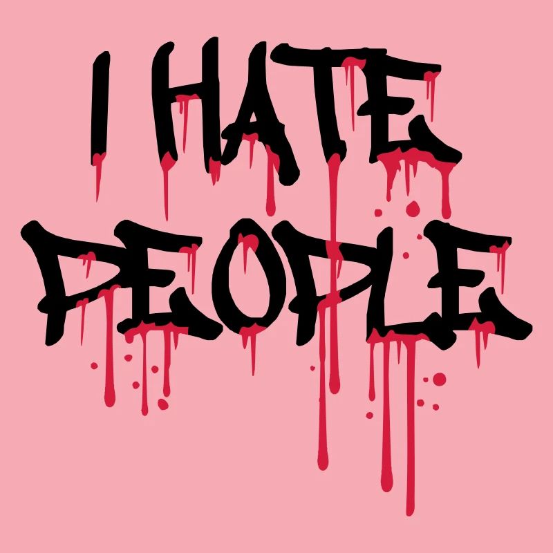 cool i hate people text graffiti spray drops blu