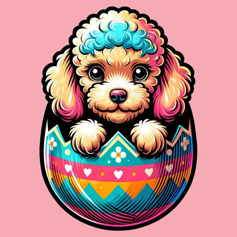 Easter Egg Easter Egg Dog Poodle Hatches From The Egg