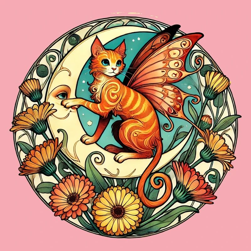 Illustration de fée chat roux