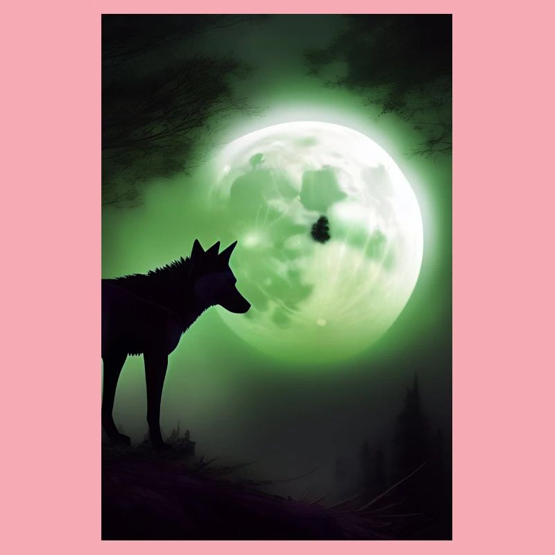 Wolf und Mond