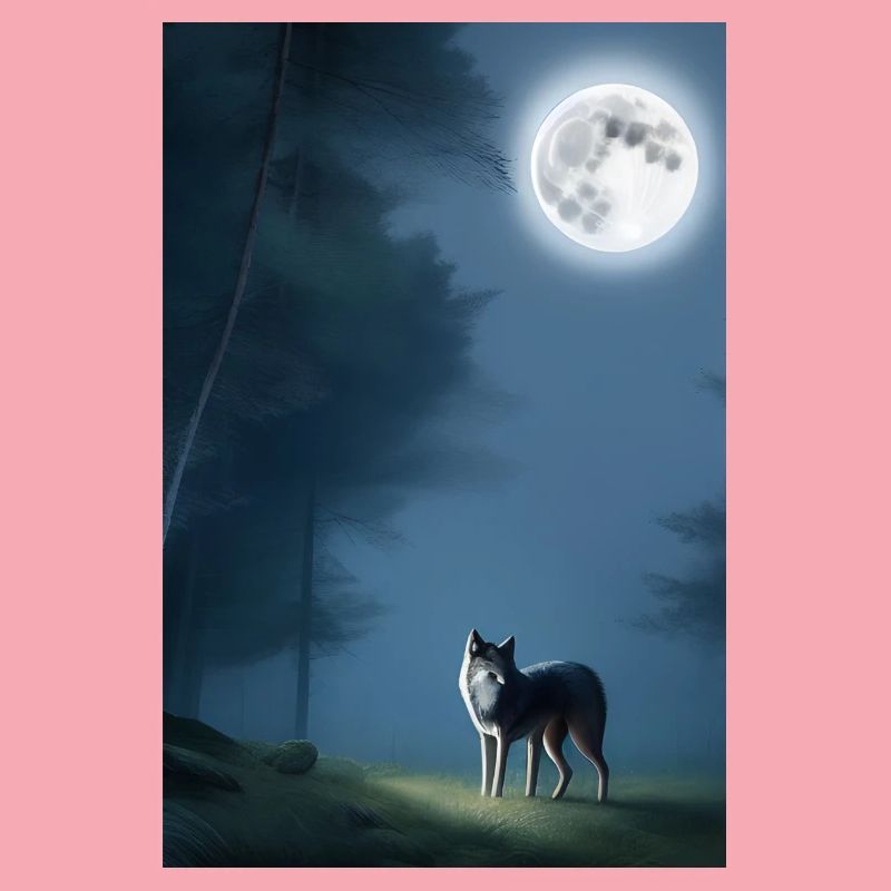 Wolf and Moon