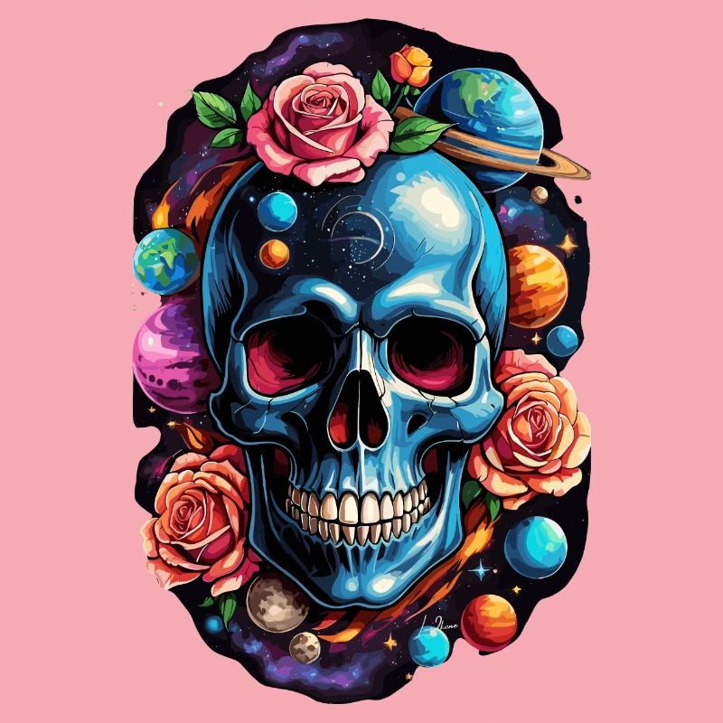 Space Planets Skull