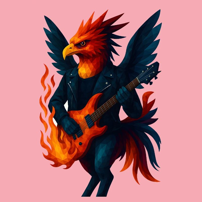 WPAP Style Animals - Phoenix Guitarist