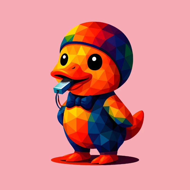 WPAP Polygon Kawaii Animals Style Bébé Canard Trainer