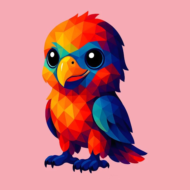 WPAP Polygone Kawaii Style Animaux Bébé Aigle