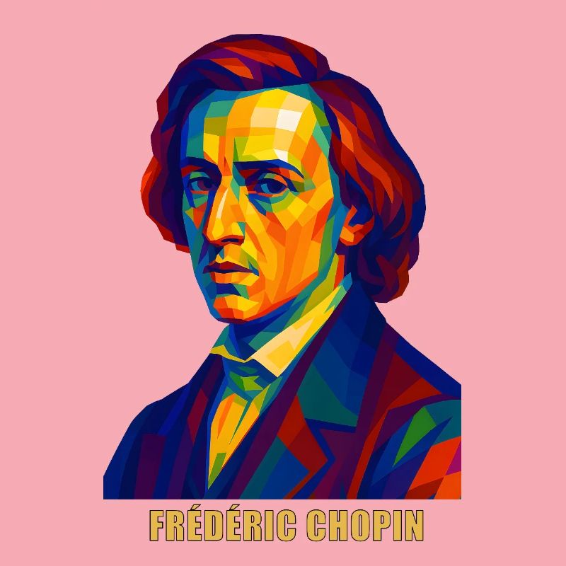 WPAP Polygon Portrait Frederic Chopin Composer