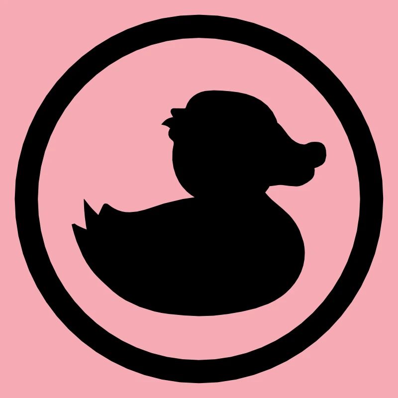 circle round logo squeaky duck rubber tea badeente e