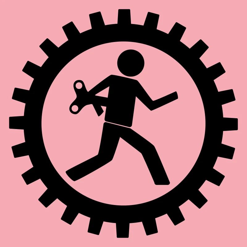 Arbeiter im Zahnrad
