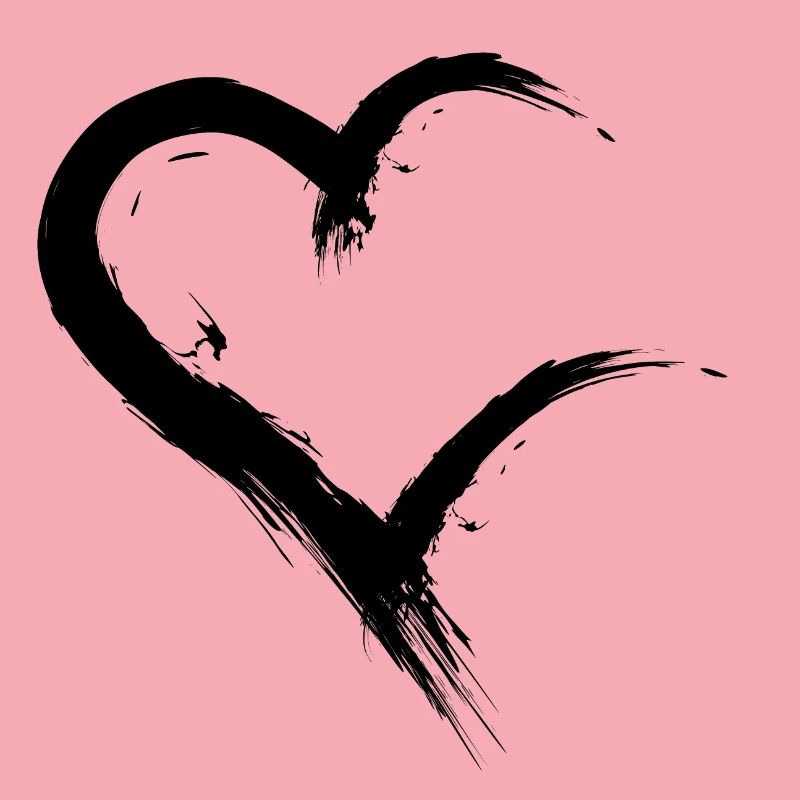 Heart incomplete open black design vector