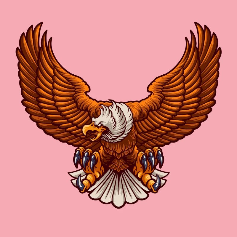 Eagle vole et saisit avec des griffes