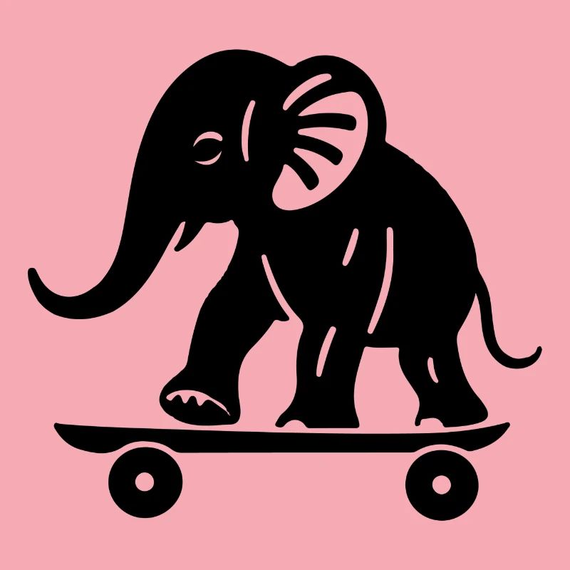 Elephant Skateboard - version pixel