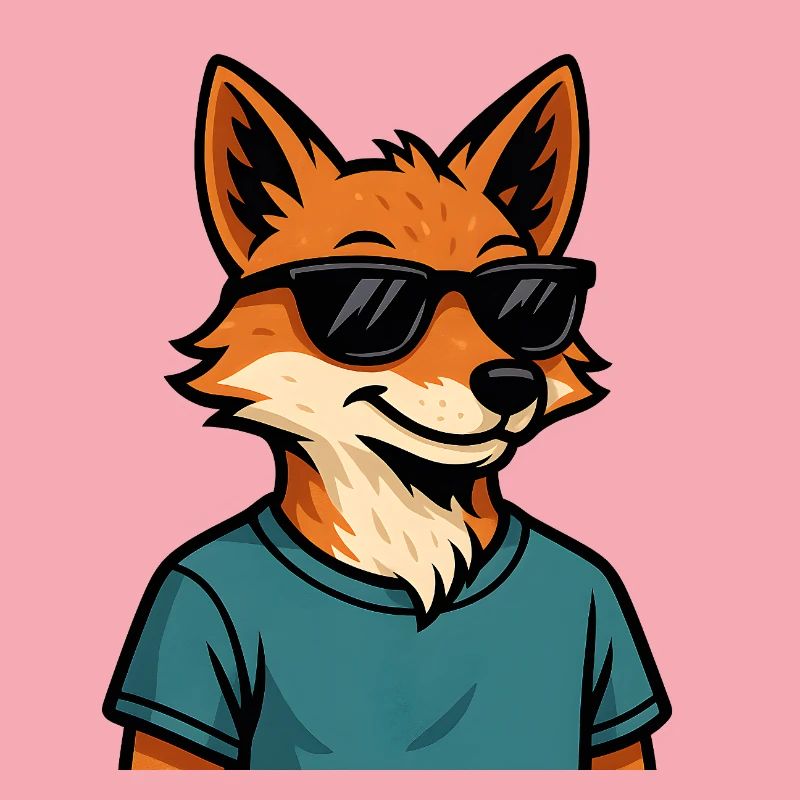 Comic-Fuchs mit Sonnenbrille