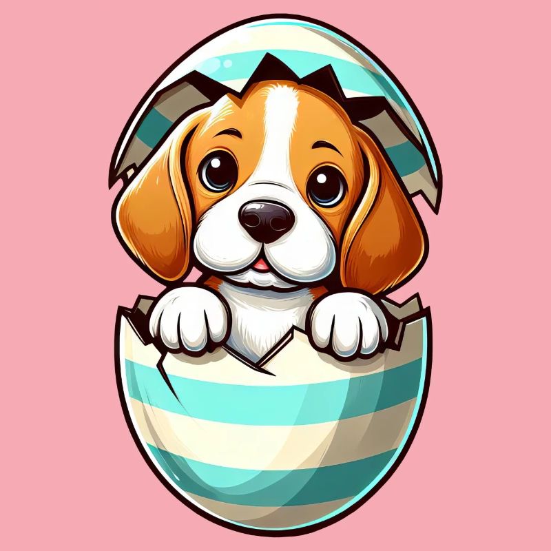 Conception colorée d’oeuf de Pâques de chien Beagle