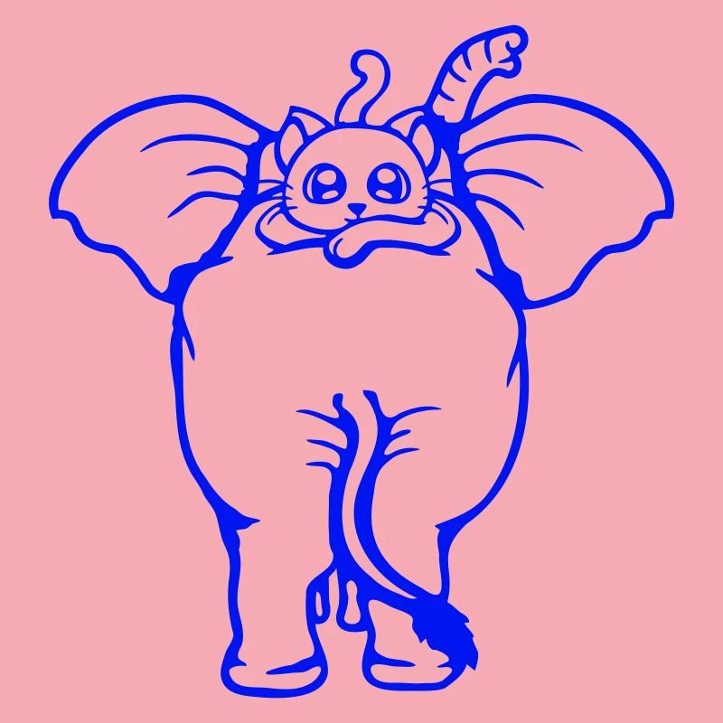 Chat Éléphant Équipe de marche Couché 2 Amis Mignon