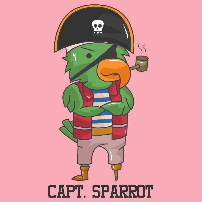 Pirate Parrot Gift Pipe Hat Skull