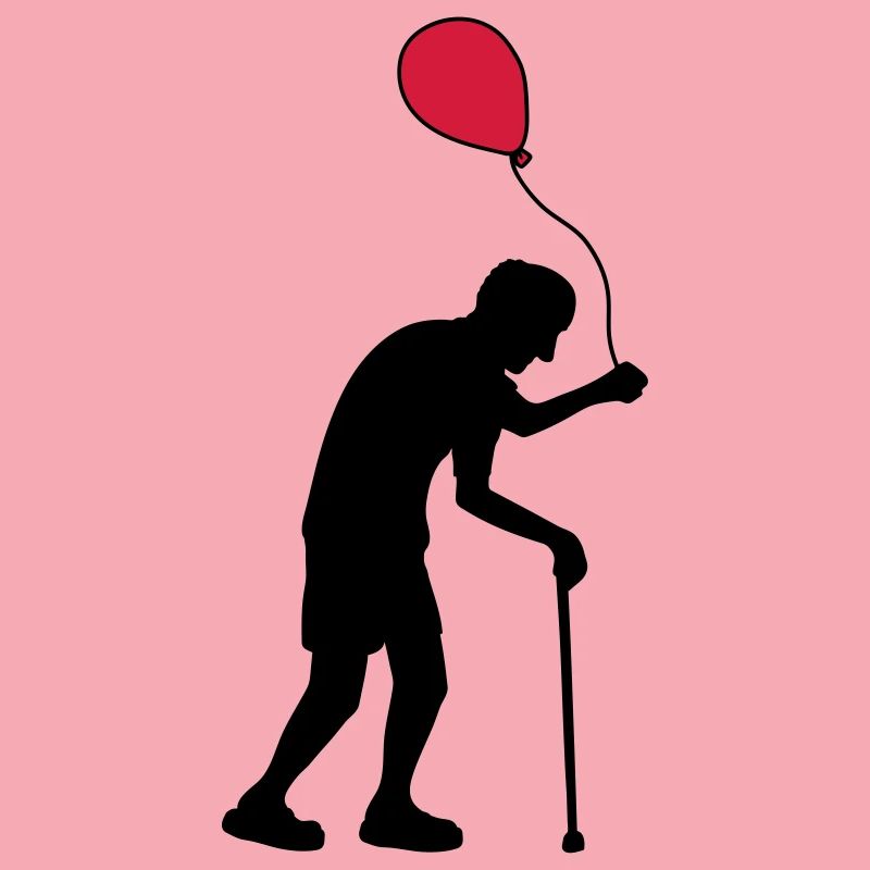 Opa mit Luftballon