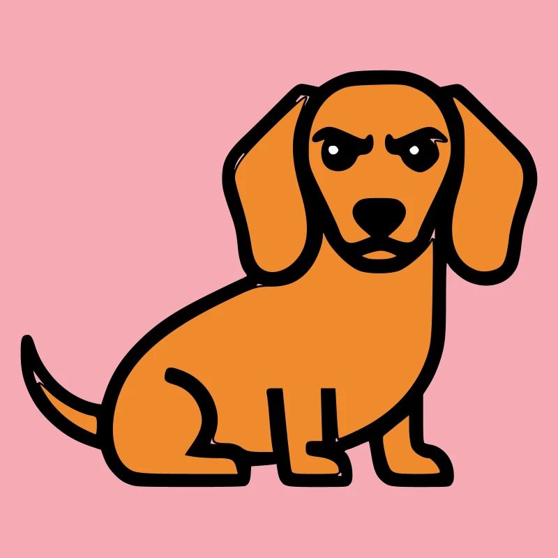Dackel Hund Braun Comic