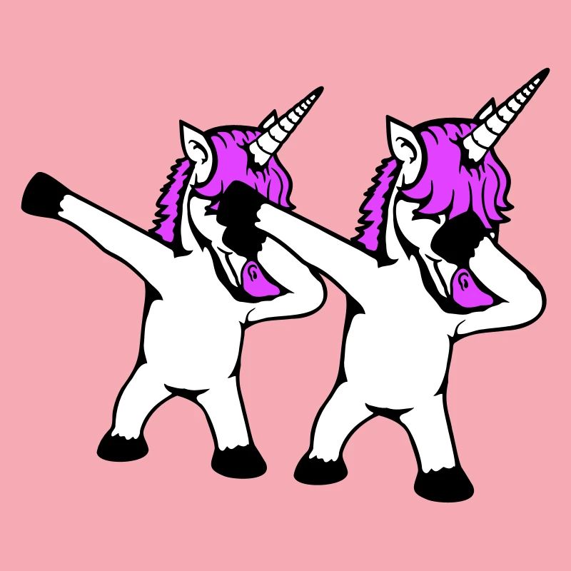 2 Einhörner Dabbing Dab Tanz Party Pose Geste Team