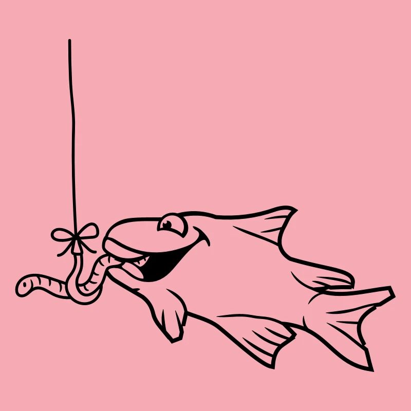 eat eat hunger worm hook fishhook string