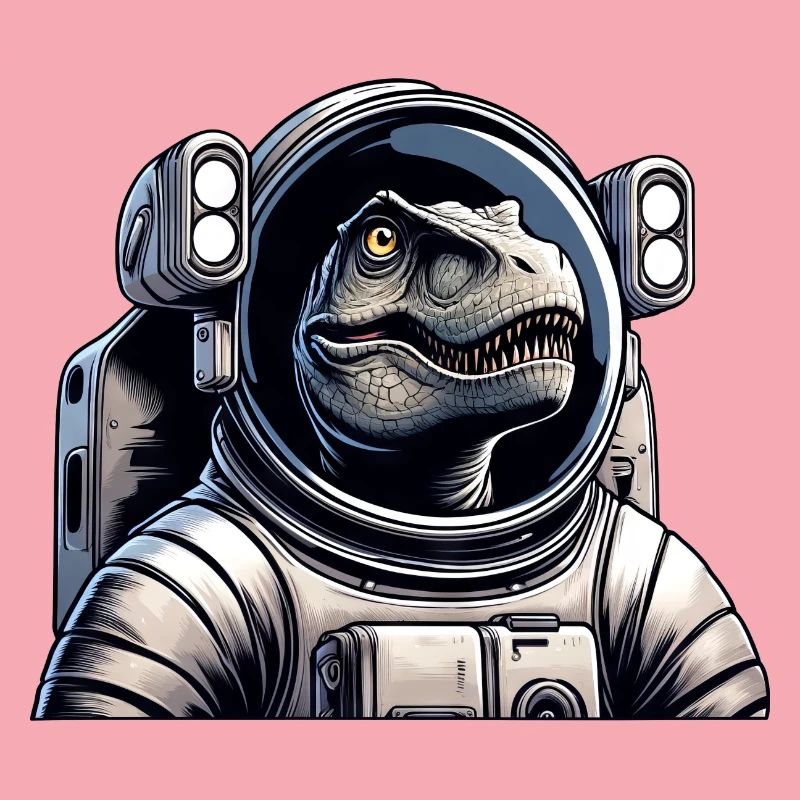 T-Rex astronaut in space
