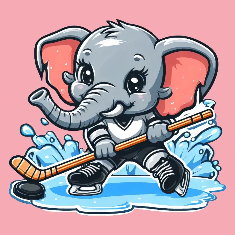 Elefant als Eishockeyspieler